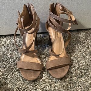Tan Stapped Heels